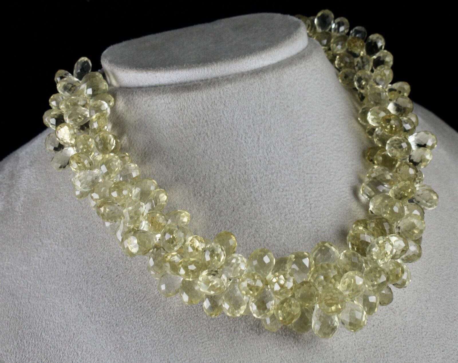 Natural Lemon Quartz Beads 2 L 1118 Ct Tear Drops Gemstone Finest Necklace