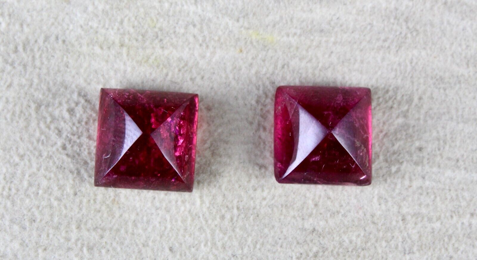 NATURAL PINK TOURMALINE RUBELLITE CABOCHON PAIR 18.20 CTS LOOSE GEMSTONE EARRING