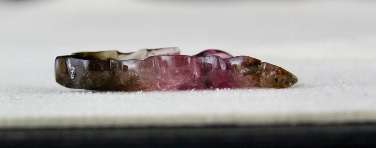 NATURAL MULTI TOURMALINE CARVED LEAF 13.80 CARATS GEMSTONE FOR RING & PENDANT