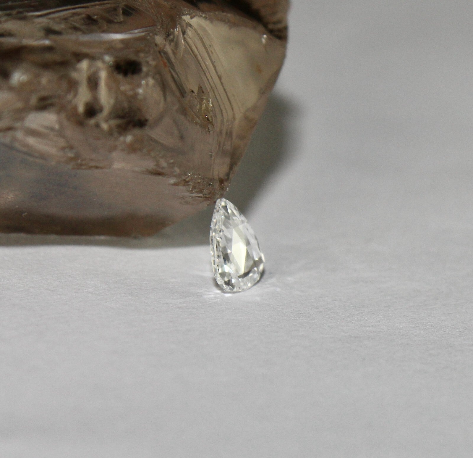 Certified Natural Rose Cut White Diamond Pear 0.74 Ct Loose Stone For Ring