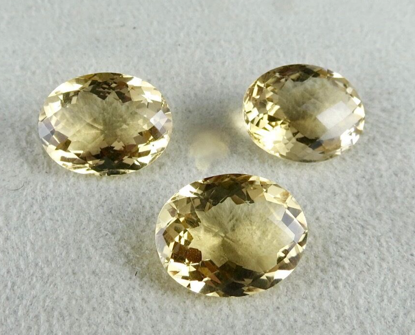 Natural Yellow Citrine Oval Cut 3 Pc 46.38ct Loose Gemstone For Earrings/pendant