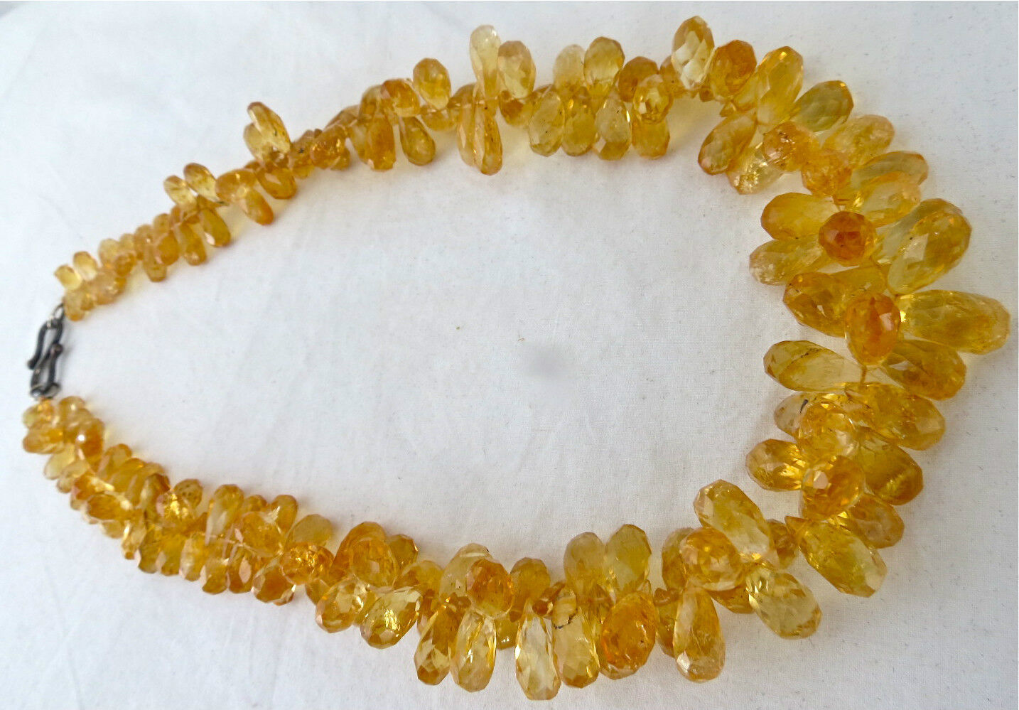 Natural Citrine Beads Faceted Teardrop 484 Ct Gemstone Silver Fashion Necklace
