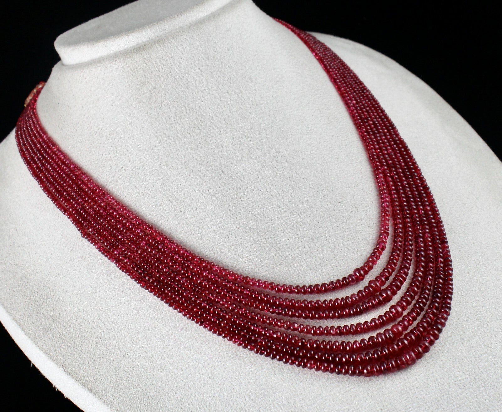 Certified Natural Spinel 330 Ct Red Gemstone Round Beads Necklace For Women