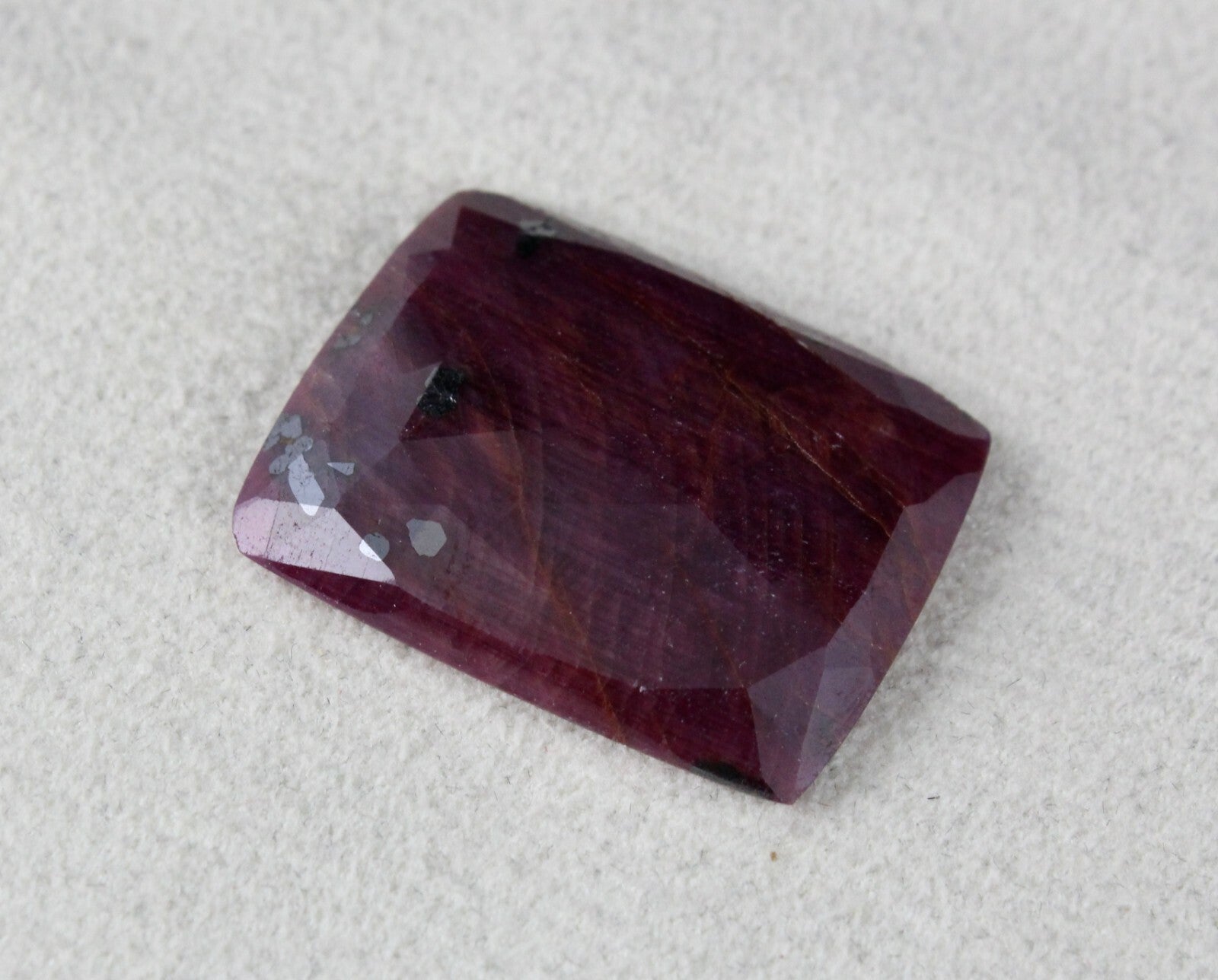Unheated Natural Ruby 43ct Square Faceted Cabochon Gemstone Pendant Design