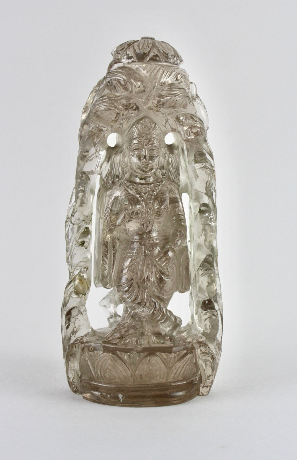 Certified Spiritual Smoky Quartz 3895 Ct Lord Radha Krishna Gem Statue Decor