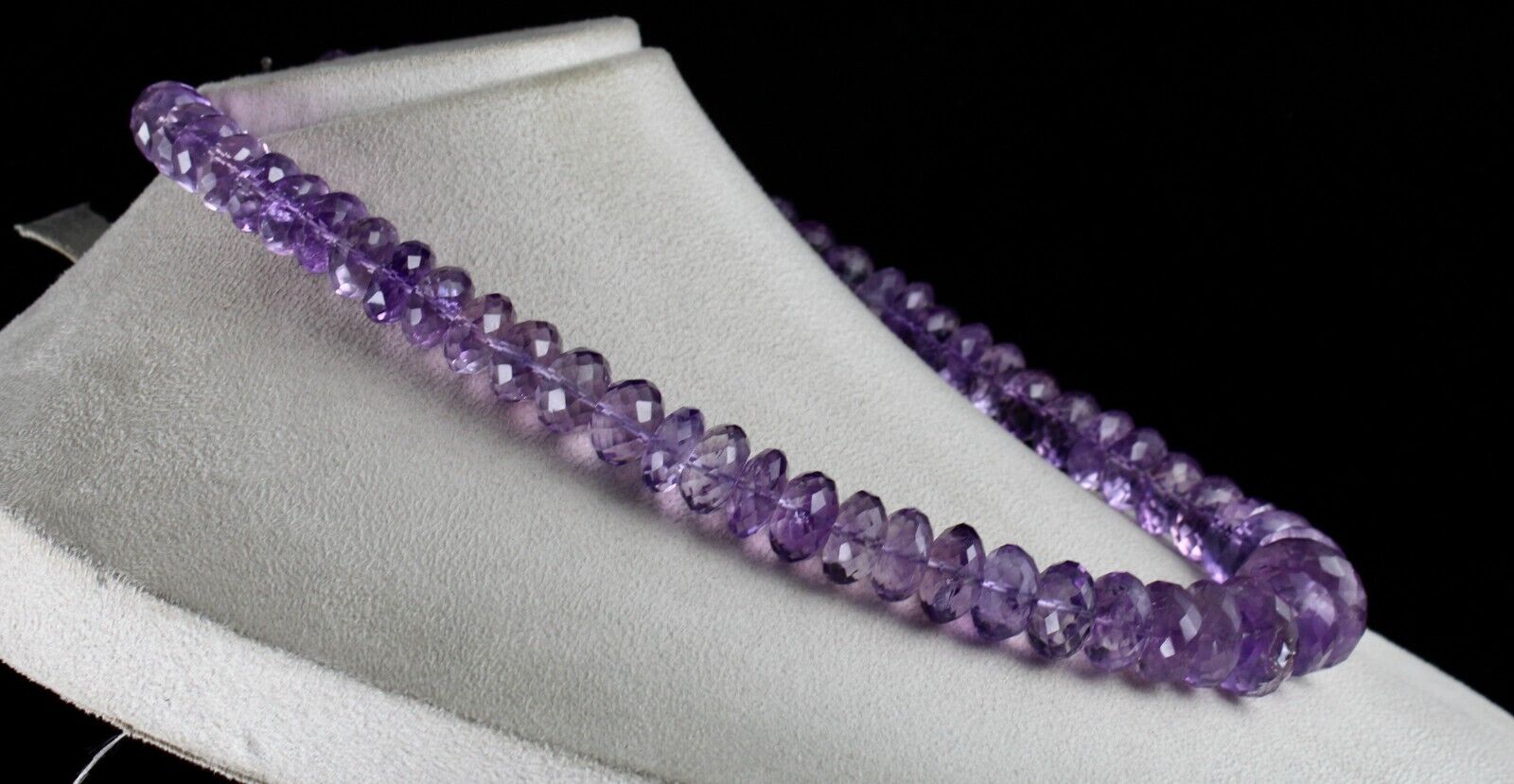 NATURAL AMETHYST BEADS FACETED ROUND 1 L 1005 CARATS GEMSTONE FASHION NECKLACE