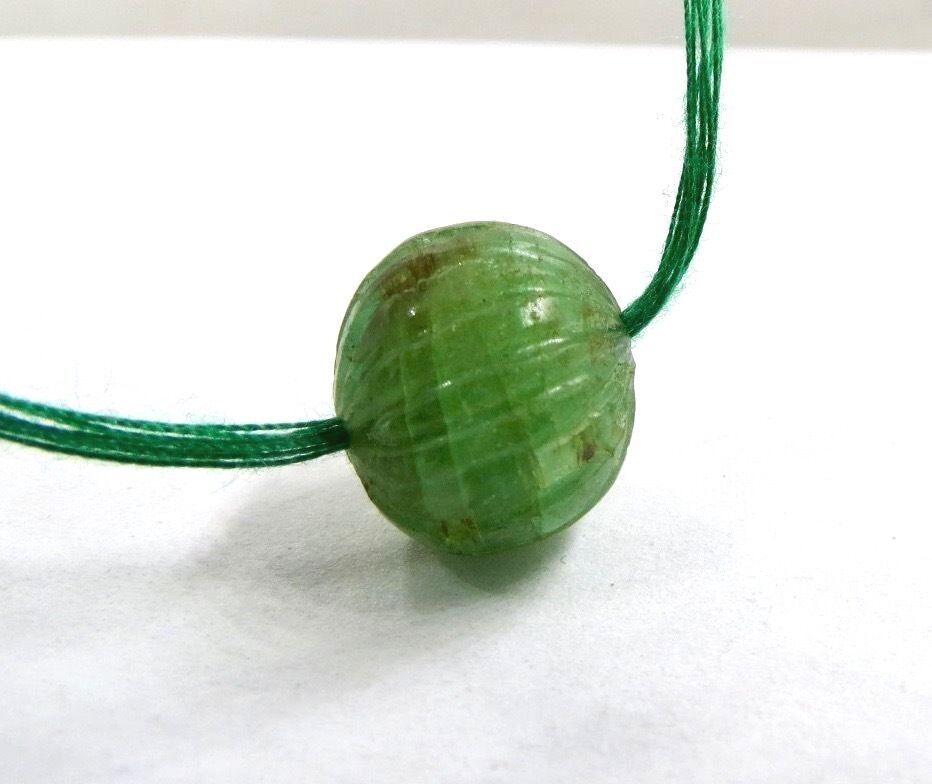 NATURAL OLD MINES EMERALD CARVED BEAD 18 CARATS GEMSTONE FOR DESIGNING