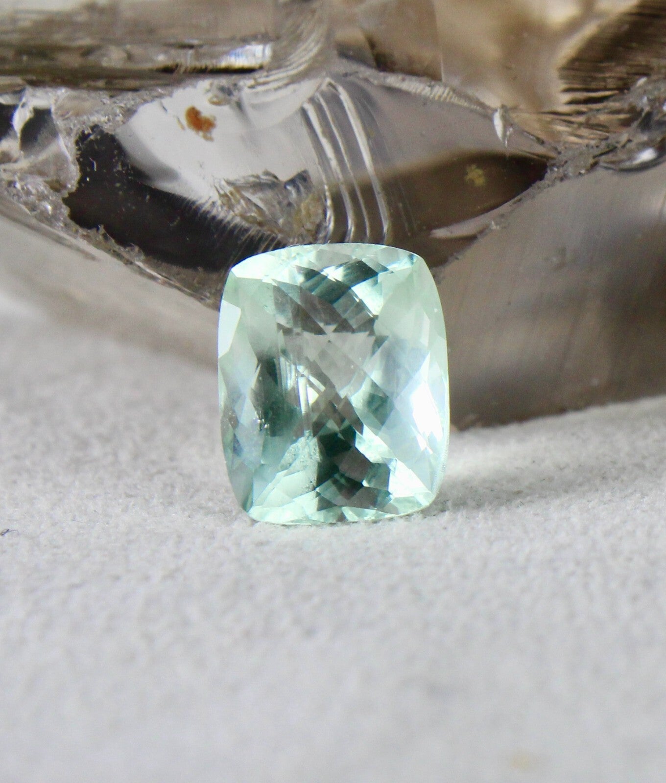 Certified Natural Blue Aquamarine 8.12ct Cushion Loose Gemstone For Ring