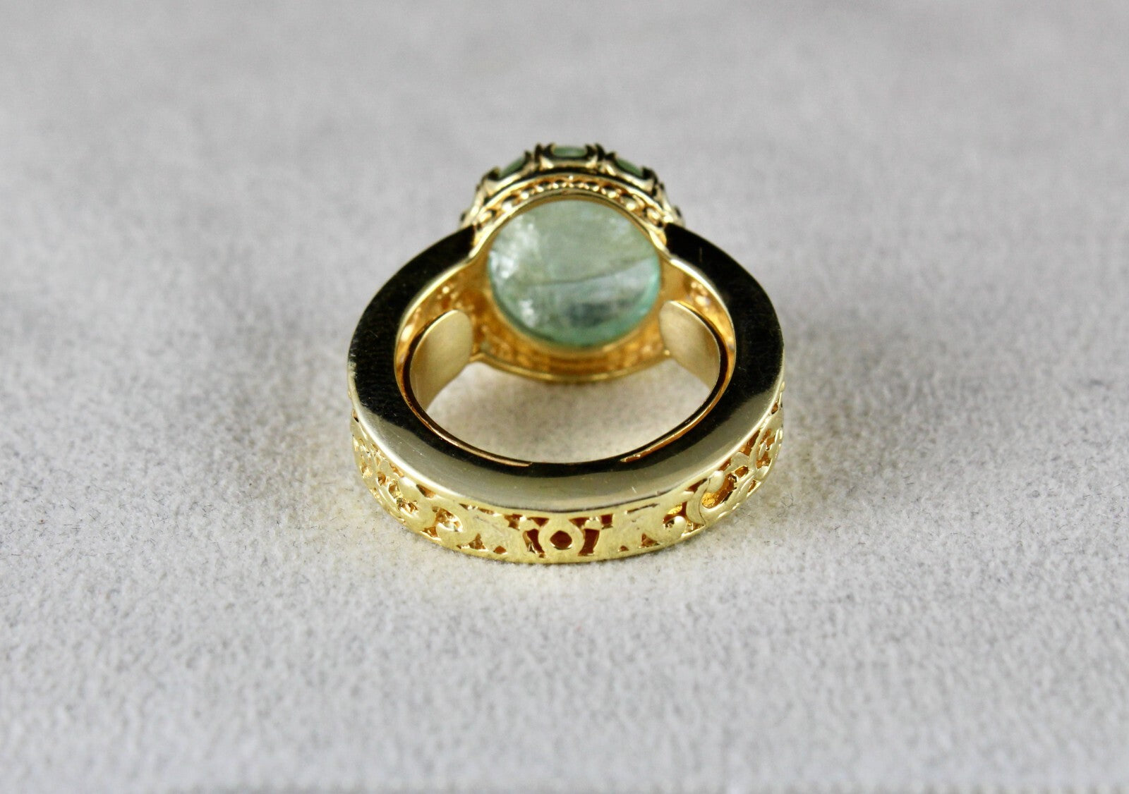 Certified Natural Old Colombian Emerald 36.15ct Sterling Silver Unisex Ring