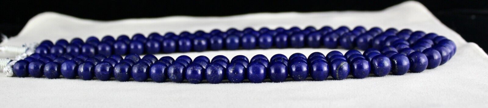 NATURAL BLUE LAPIS LAZULI BEADS ROUND 11MM 3LINE 1349 CTS GEMSTONE FINE NECKLACE