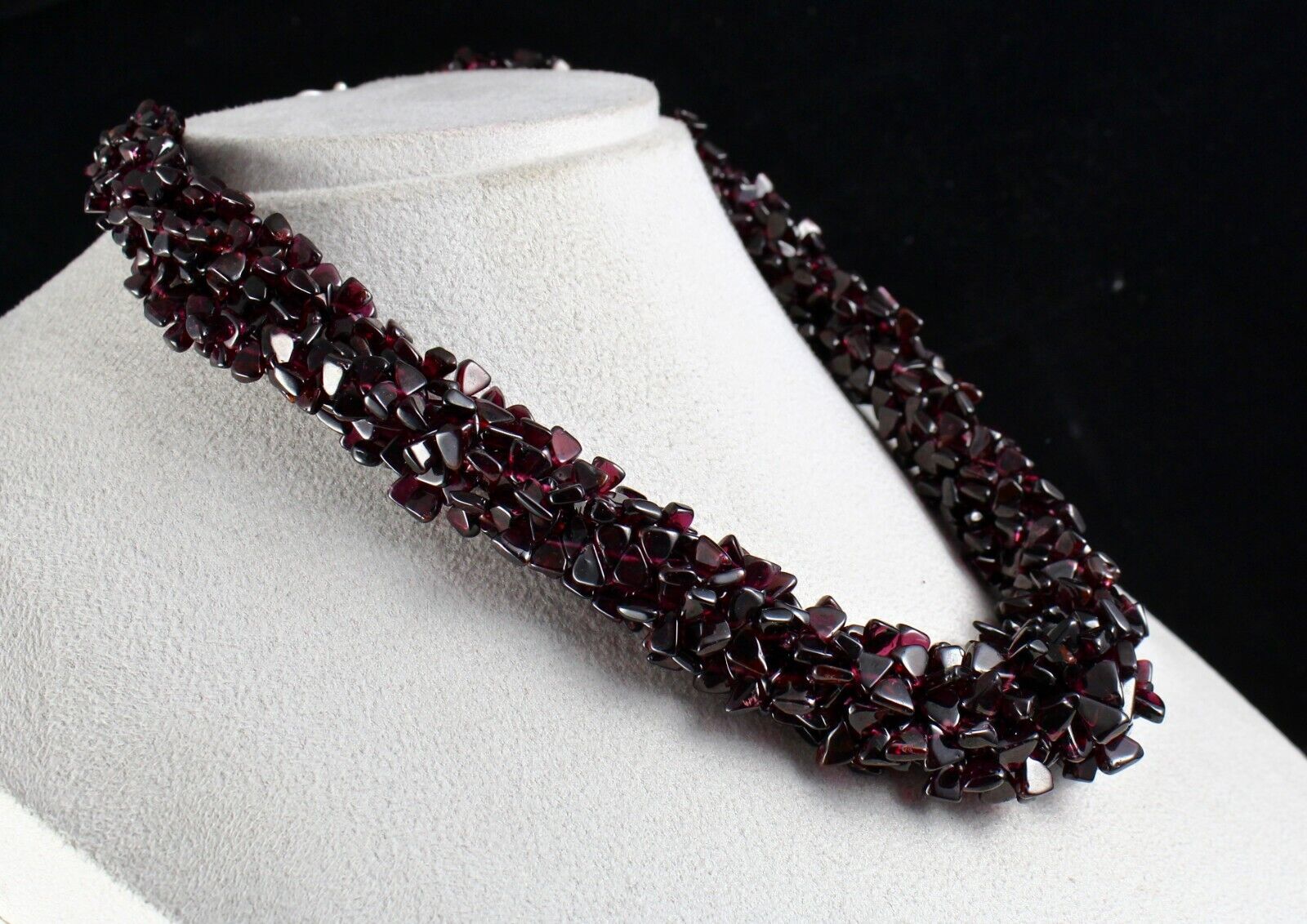 Natural Red Garnet Beads Triangle 5 L 1180 Ct Antique Gemstone Fine Necklace