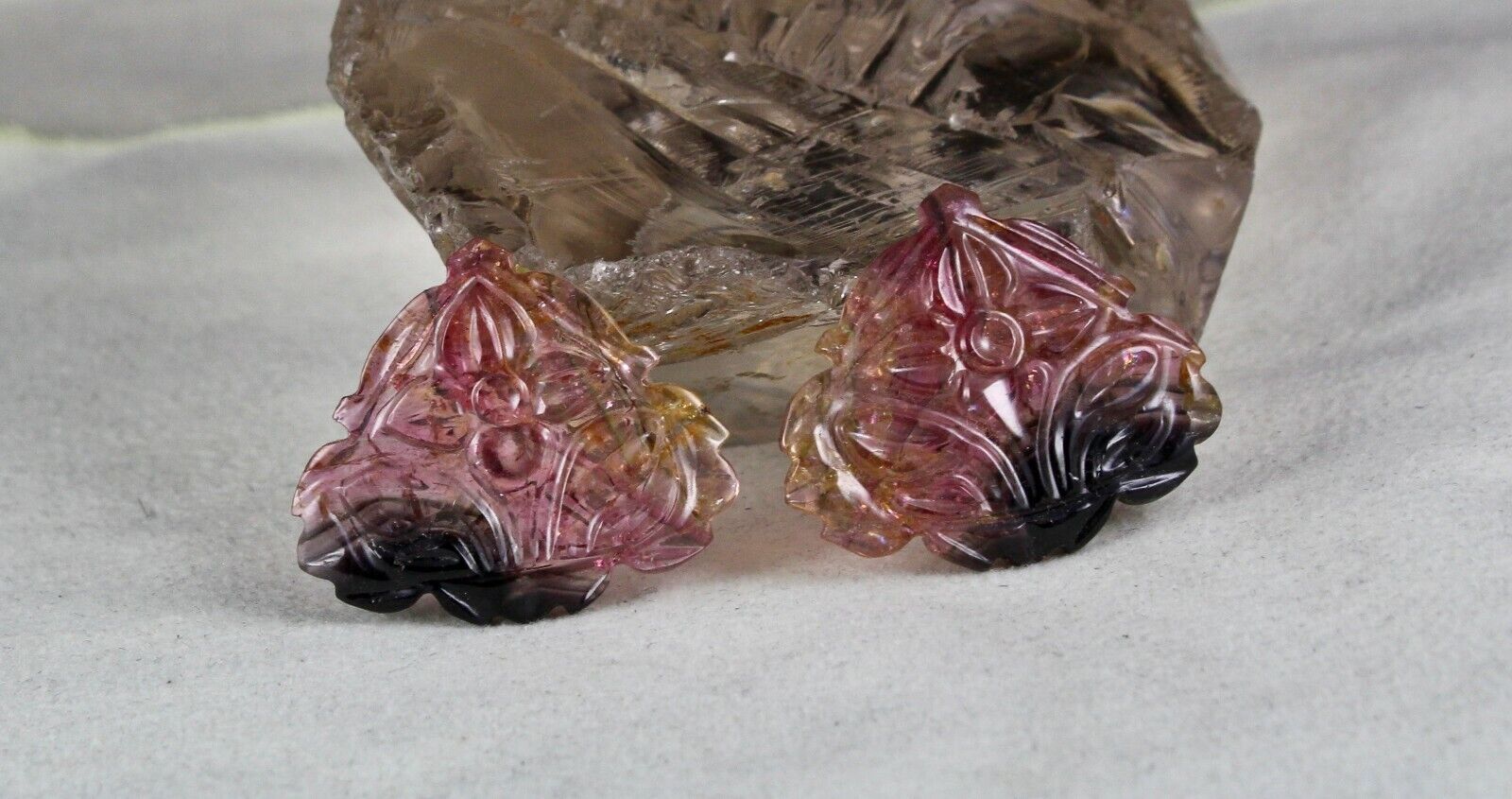 RARE NATURAL MULTI BI TOURMALINE CARVED 4 PCS 189.30 CARATS GEMSTONE DESIGN SET