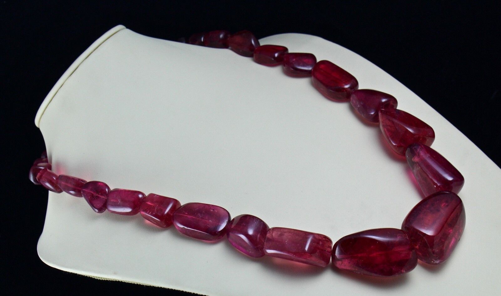 NATURAL PINK TOURMALINE RUBELLITE BEADS NUGGET 40MM 1825 CARAT PRECIOUS NECKLACE
