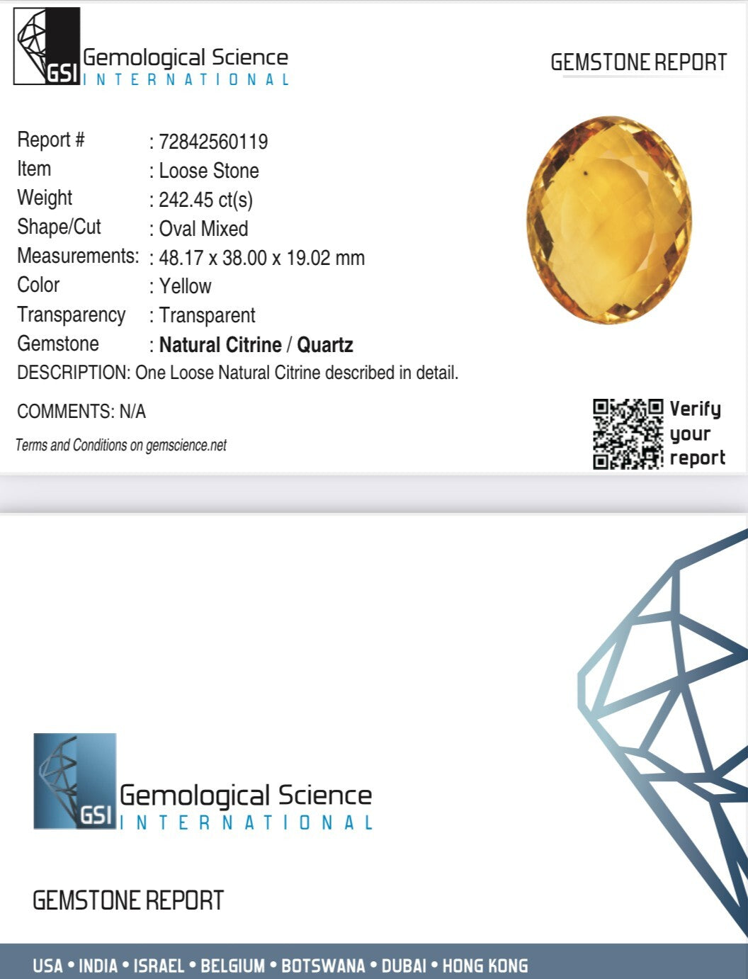 Certified 242 Ct Natural Citrine Oval Cut 48x38mm Yellow Gemstone Pendant Design