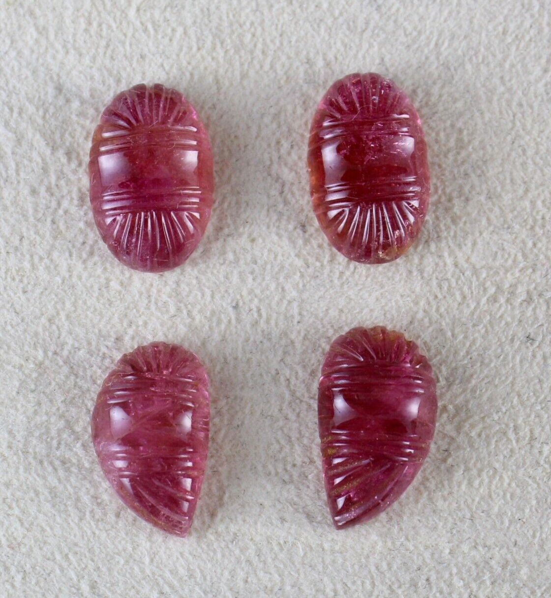 Natural Pink Tourmaline Rubellite 21.26ct Carved Gemstone For Earrings