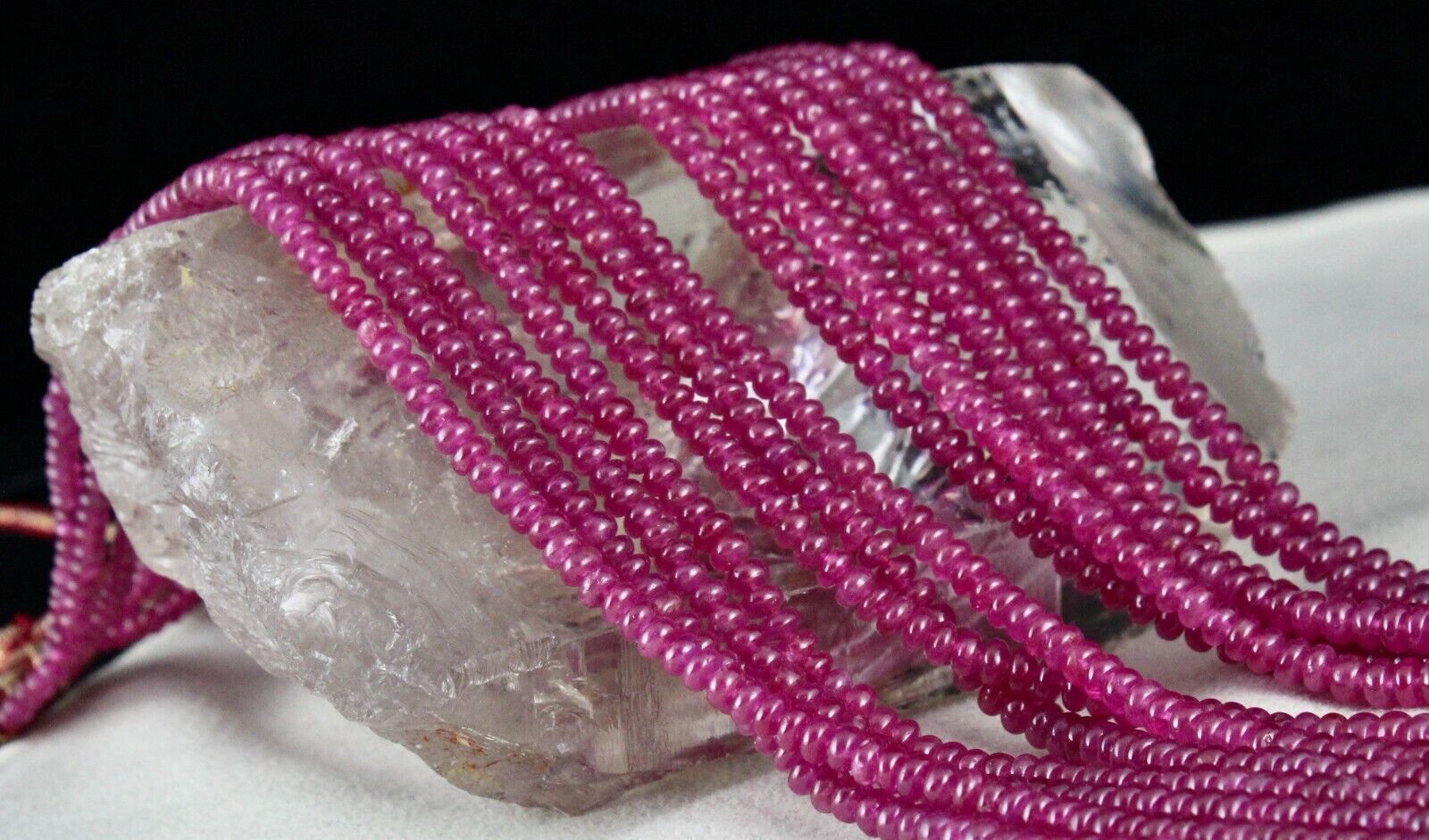 Certified Natural Ruby Beads Round 7 Line 677 Carats Gemstone Classic Necklace