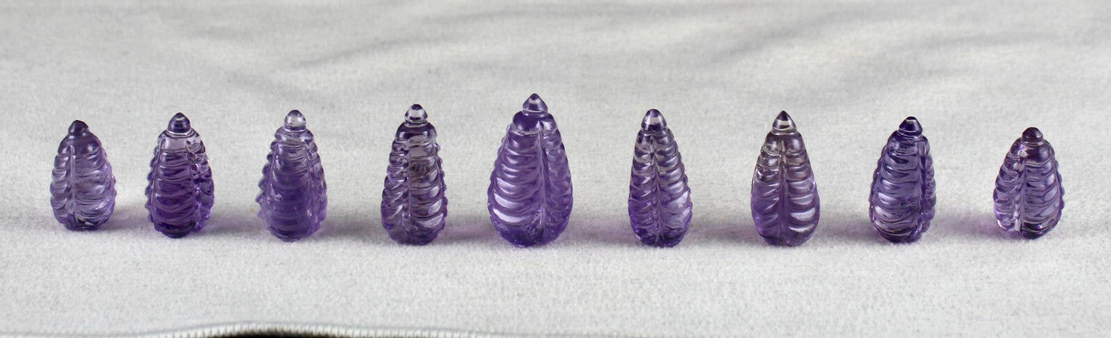 Natural Amethyst Drop Earrings Necklace Set 9 Pc 108 Ct Purple Gemstone