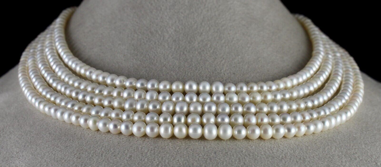 GENUINE FRESH WATER PEARL BEADS ROUND 5 L 512 CARATS GEMSTONE FASHION NECKLACE