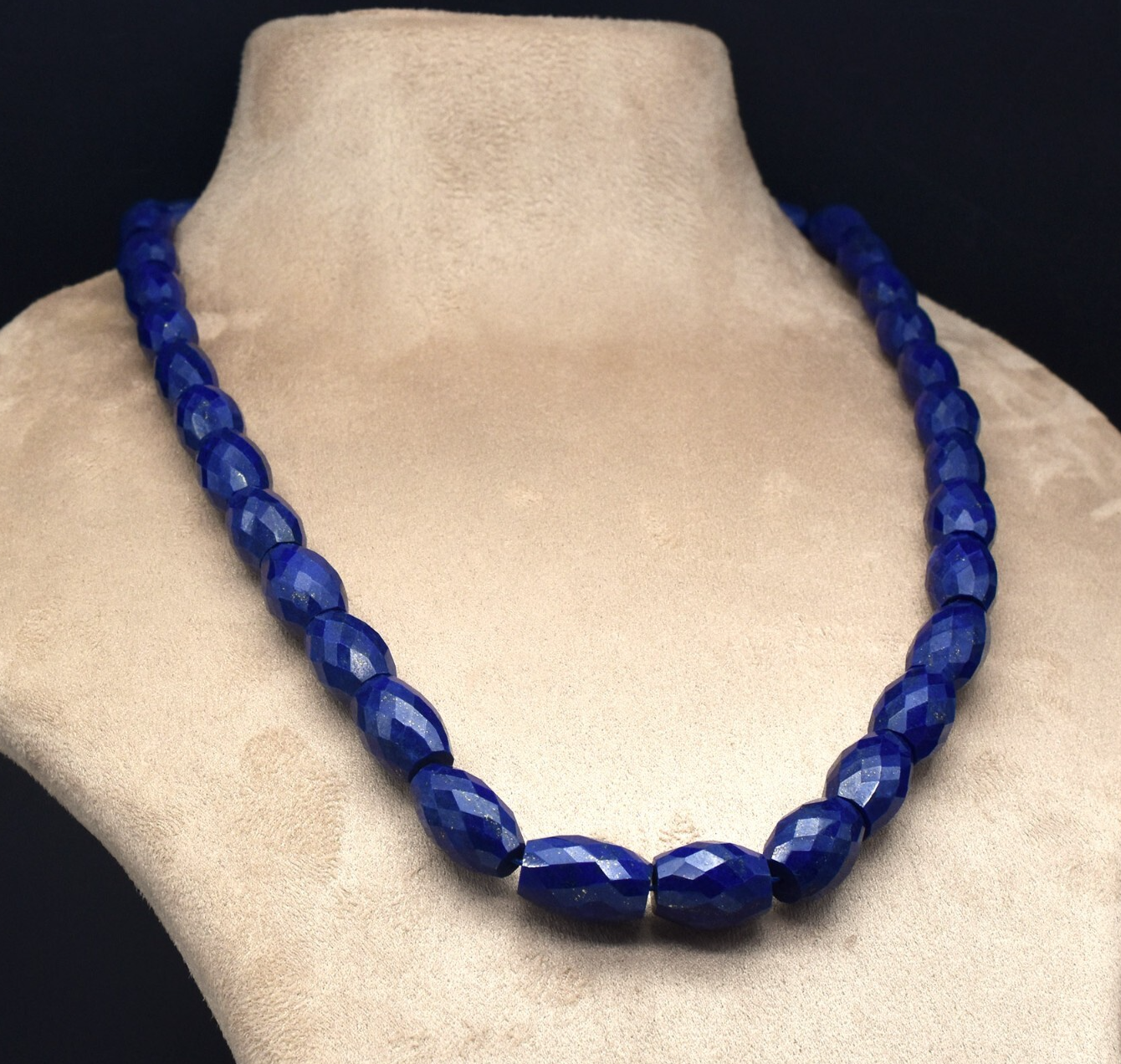 Certified Natural Blue Lapis Lazuli 534 Ct Sterling Silver Gemstone Necklace