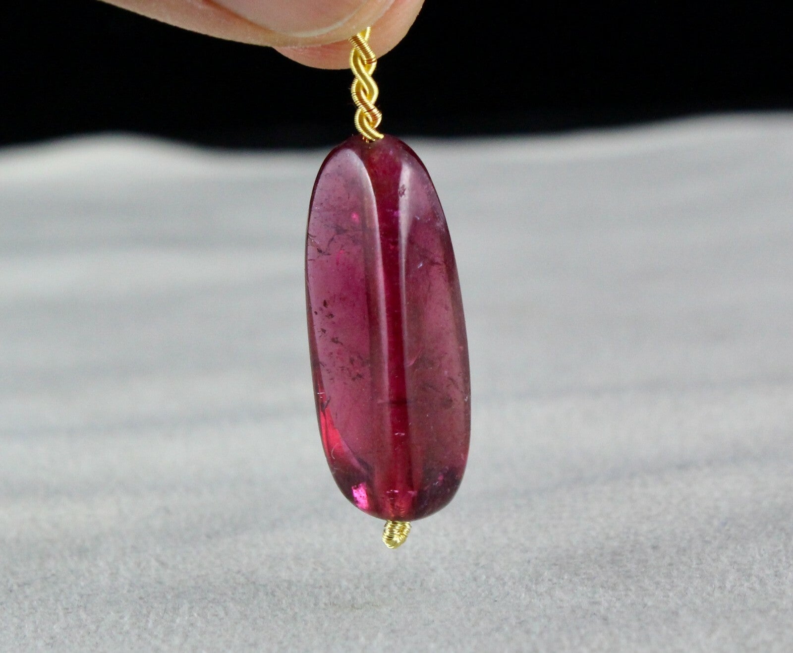 Natural Pink Tourmaline 22.85 Cts Rubellite Bead Hanging Gemstone Pendant Design