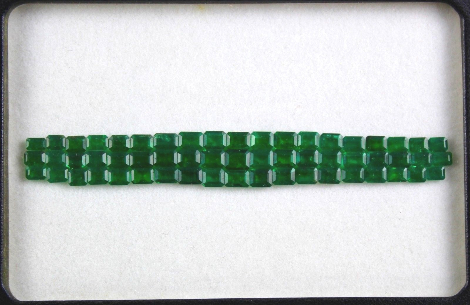 Certified Natural Zambian Emerald Octagon Cut 57 Pc Gemstone Bracelet 31.36 Ct