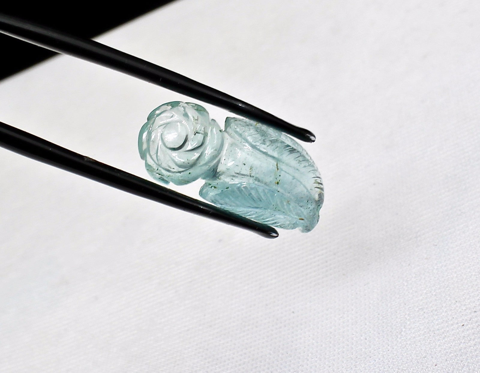 Natural Aquamarine 27mm 21ct Carved Gemstone Ring Pendant