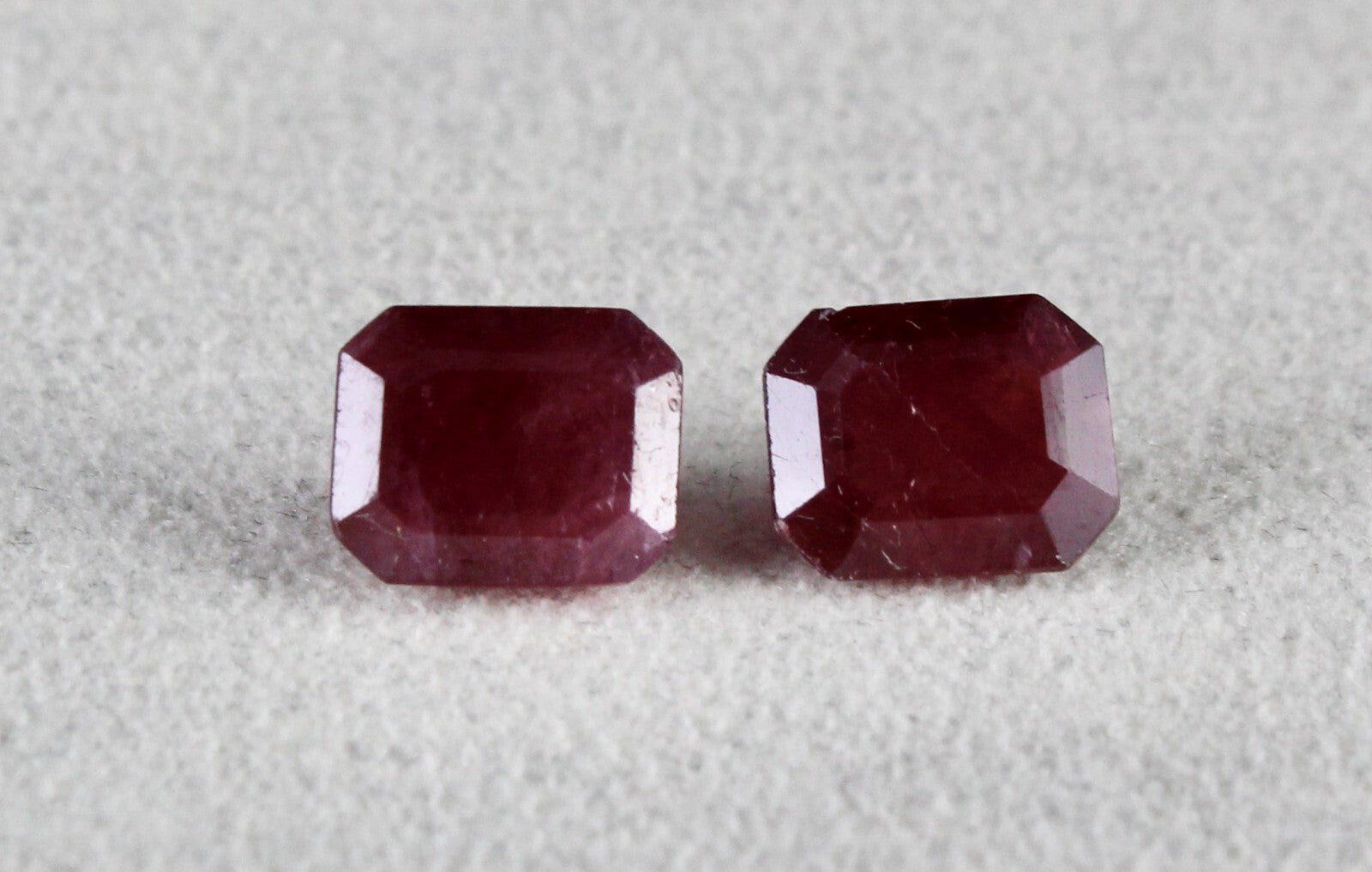 Natural Untreated Ruby Octagon Cut 8.78ct Gemstone Pair For Earring Design