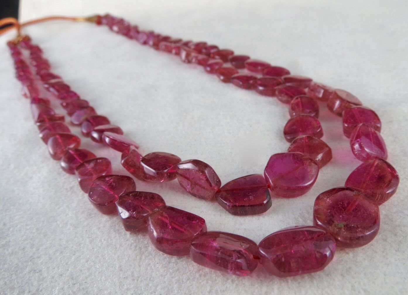 NATURAL PINK TOURMALINE RUBELLITE BEADS TUMBLE 2 L 284 CARATS GEMSTONE NECKLACE