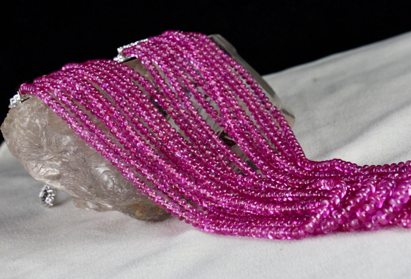 Certified Natural Burma Pink Sapphire 10ct Natural Diamond 18k Gold Necklace