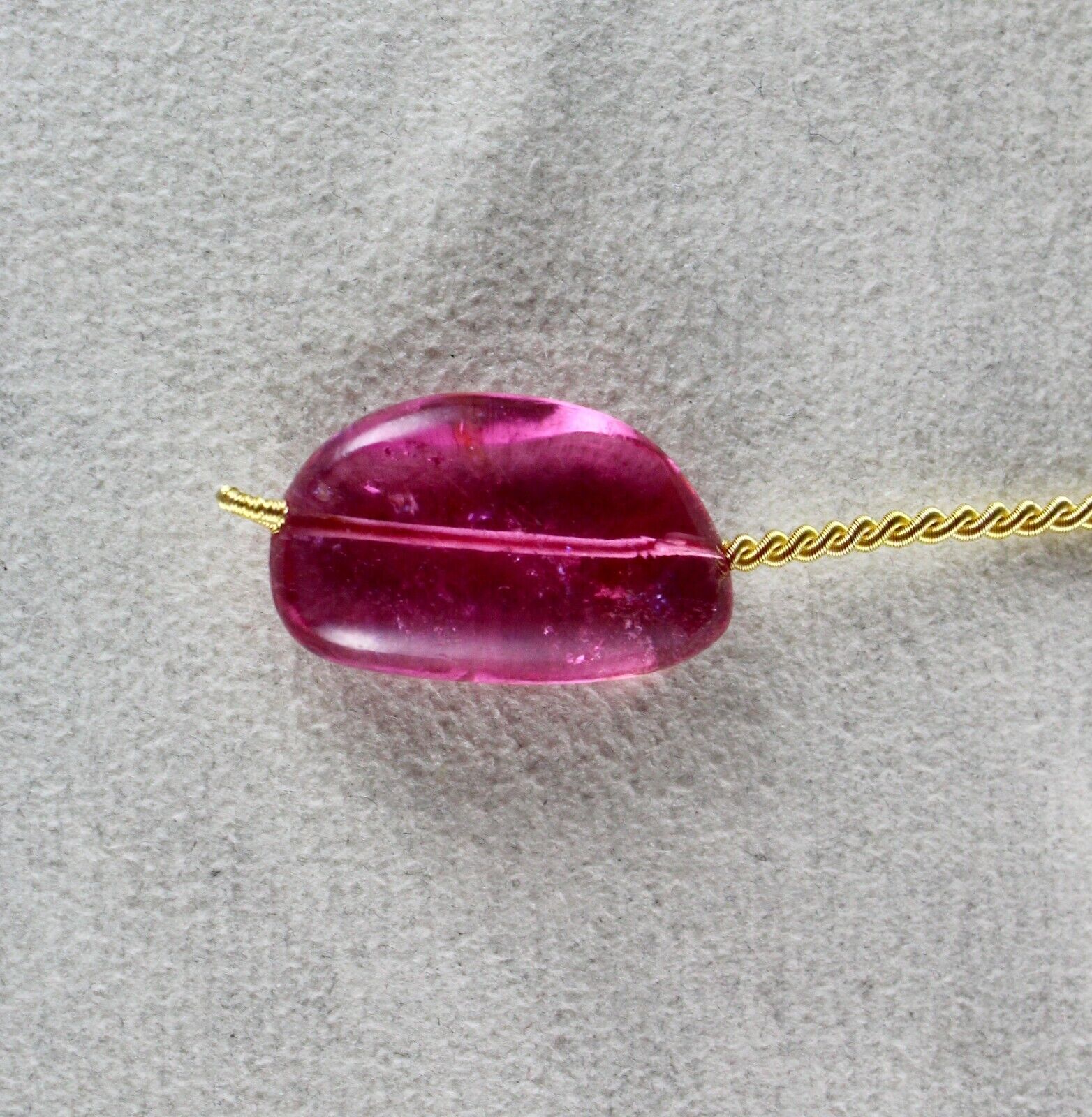 Natural Tourmaline Bead Rubellite Cabochon 26.65 Cts Drilled Gemstone Pendant
