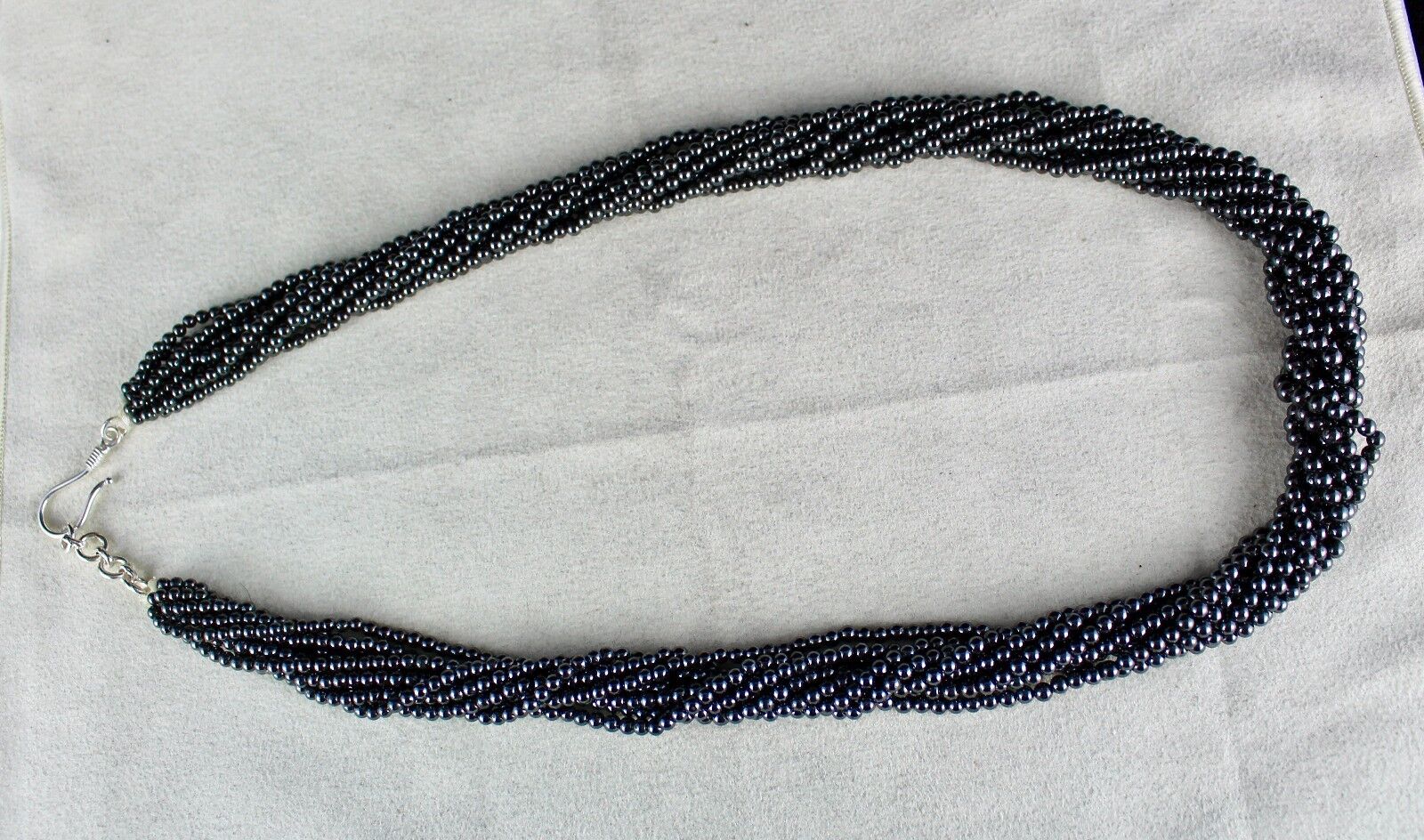 NATURAL HEMATITE BEADS 9 LINE 23 INCH 725 CARATS ROUND GEMSTONE LADIES NECKLACE
