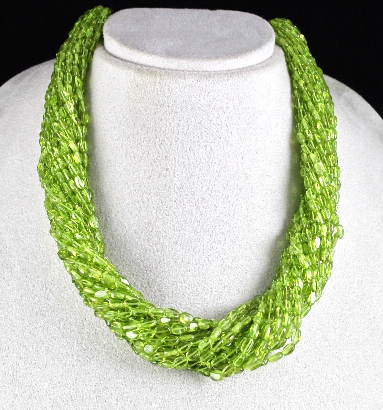 Natural Peridot Beads Cabochon 20 L 1173 Ct Green Gemstone Statement Necklace