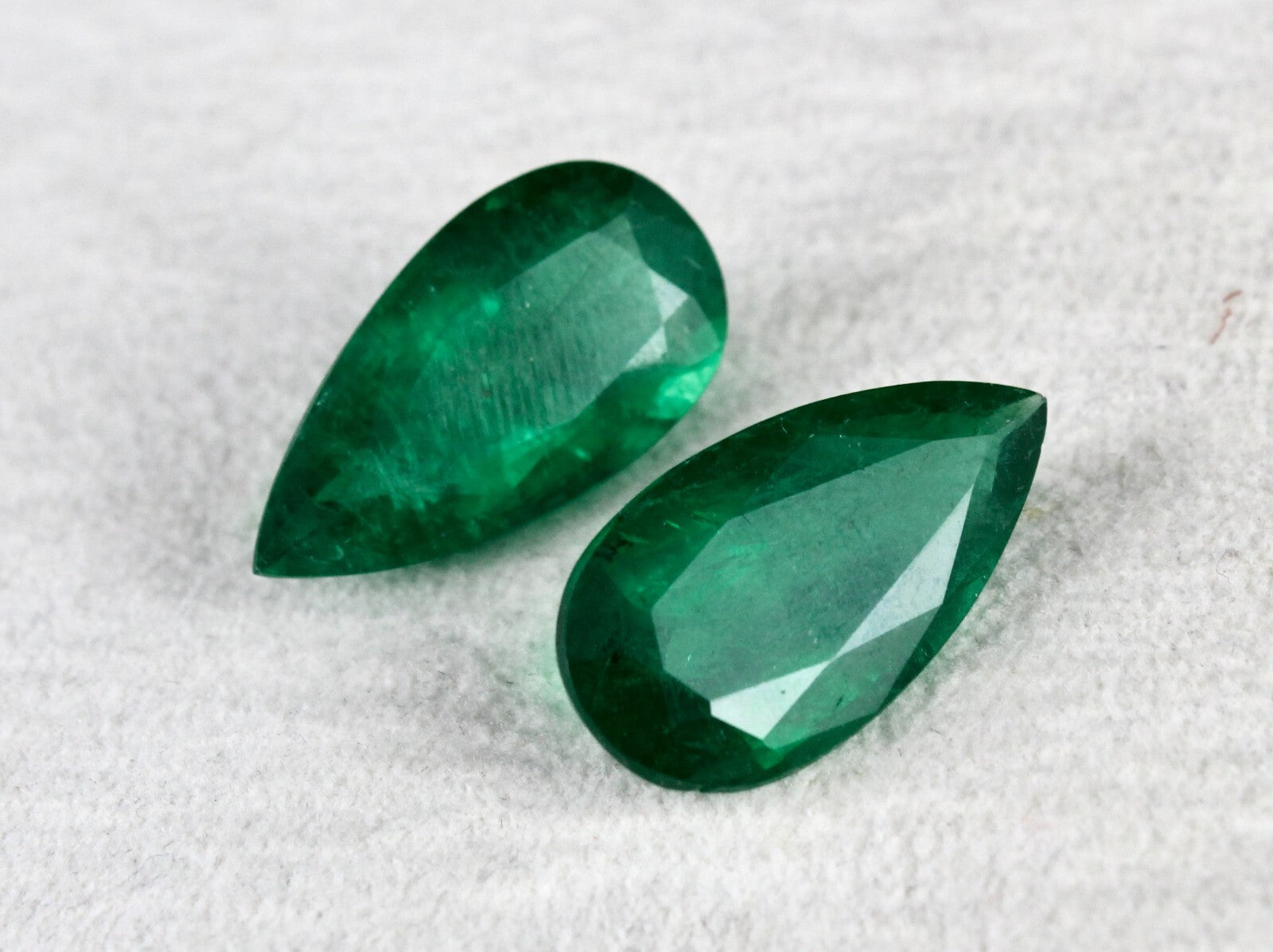 Certified Natural Zambia Emerald 19.02 Ct Pear Pair Loose Gemstone Earrings