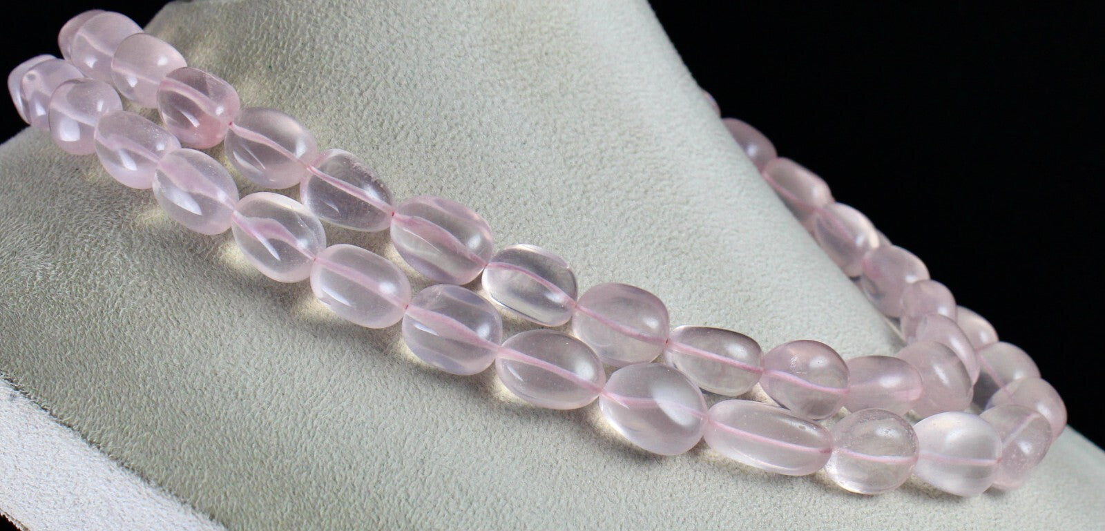 Natural Rose Quartz Nugget Necklace 1181 Ct Pink Gemstone Beads Fashion Jewelry