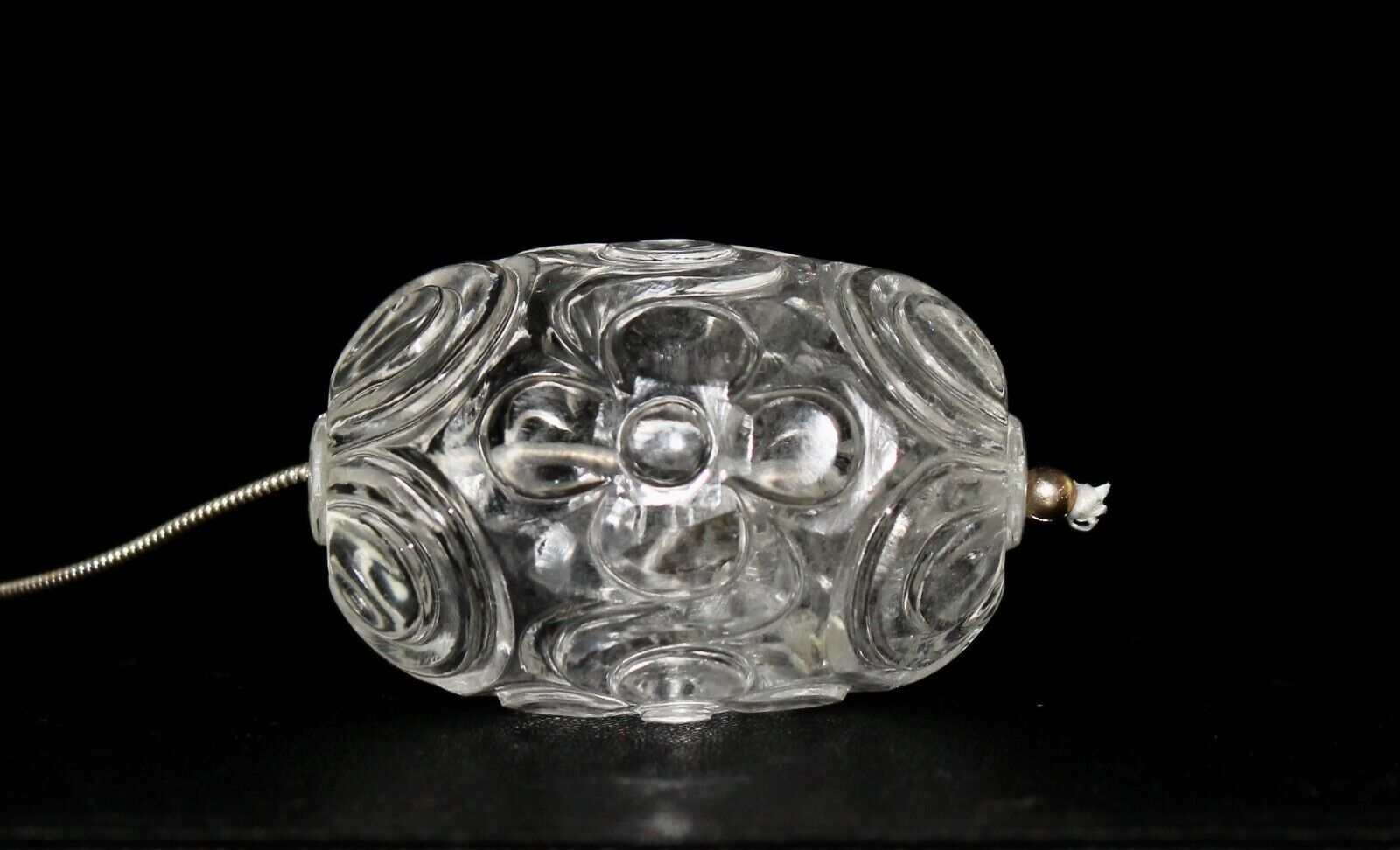 NATURAL WHITE ROCK CRYSTAL QUARTZ BEADS CARVED LONG 1 PCS 266 CARATS GEMSTONE