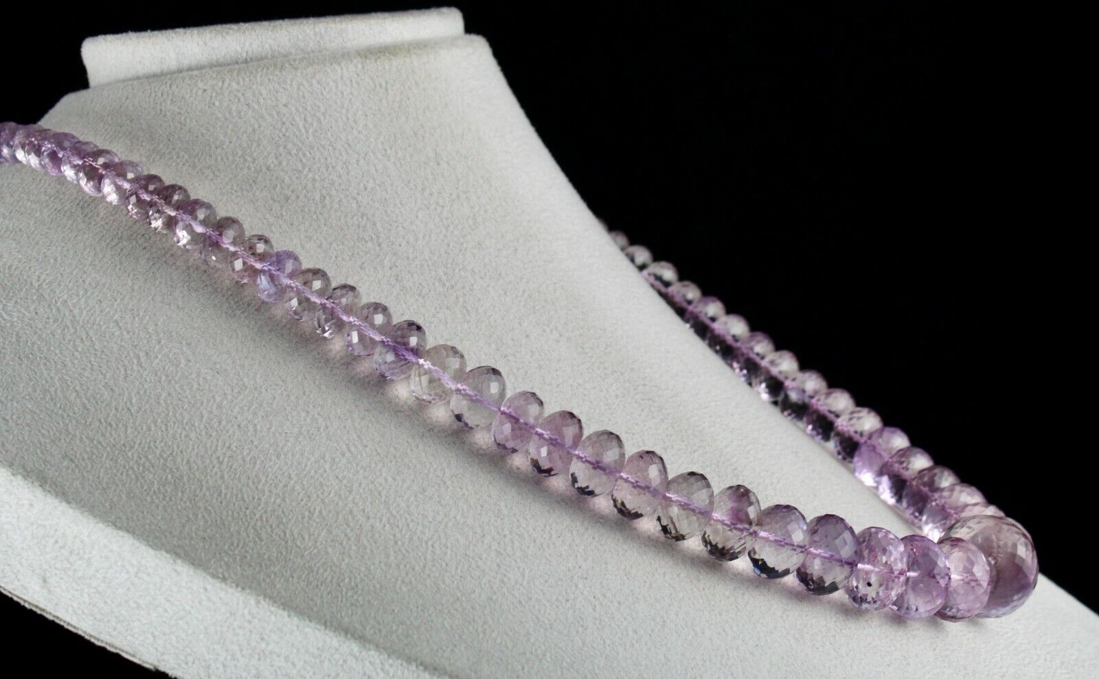 NATURAL PINK AMETHYST BEADS FACETED ROUND 663 CTS GEMSTONE FASHION NECKLACE