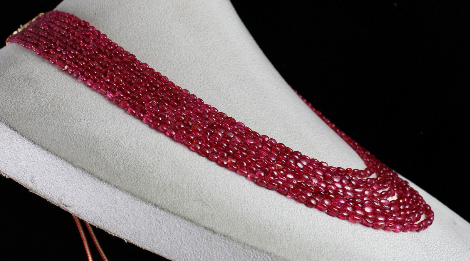 Certified Natural Red Spinel Necklace Cabochon 423 Ct Gemstone Beads 9 Line