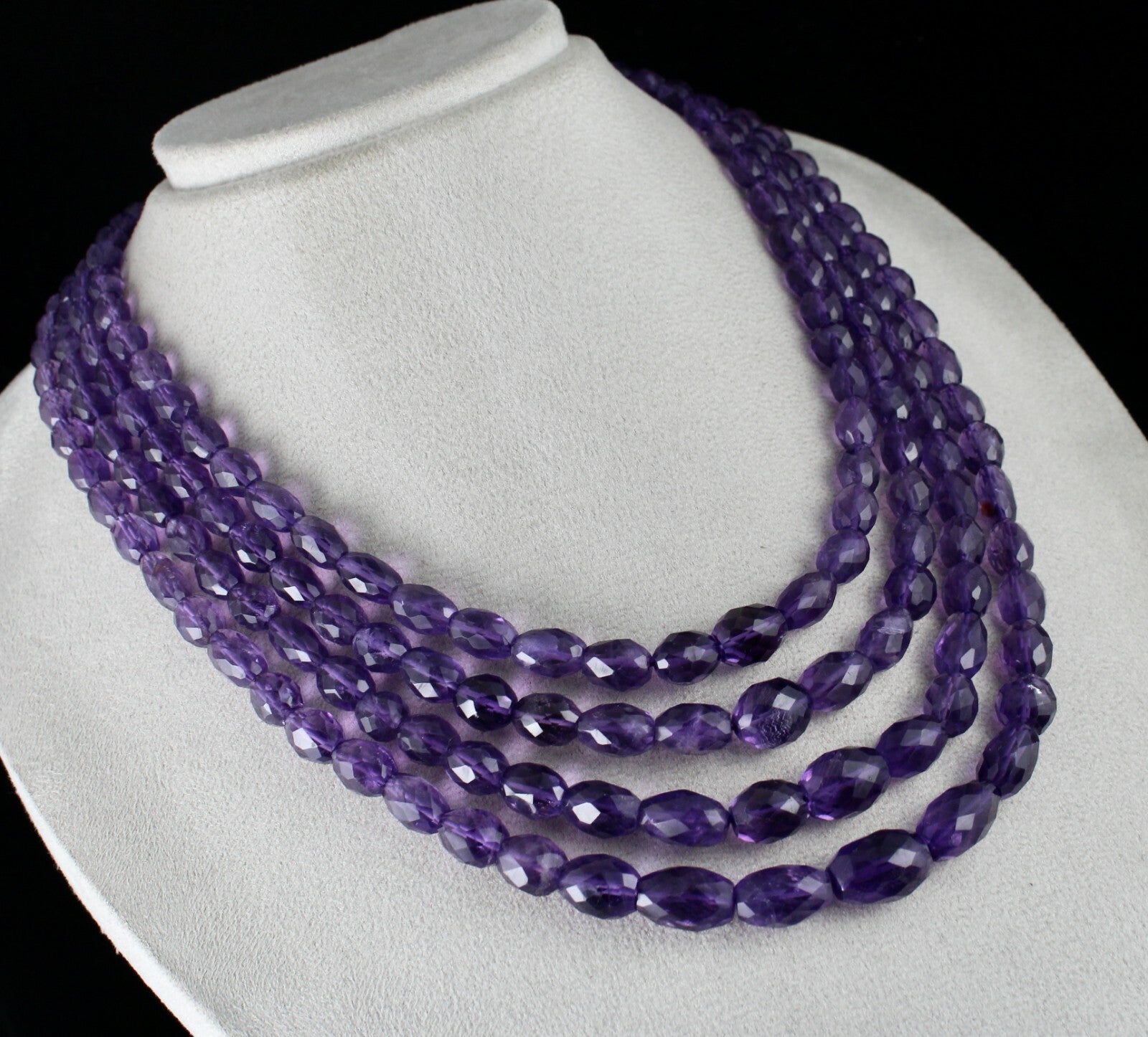 Certified Natural Amethyst 911 Ct Faceted Purple Gemstone Fashion Necklace