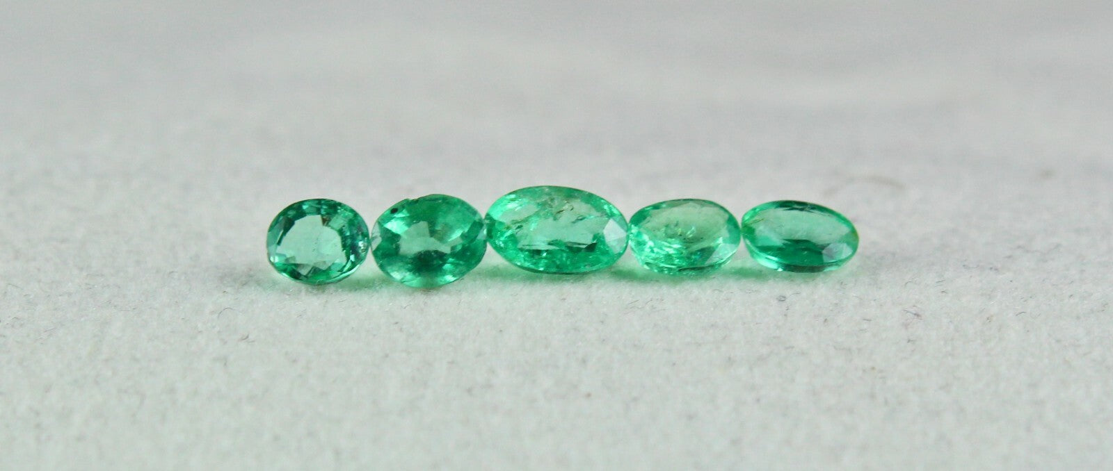Natural Colombian Emerald Bracelet & Ring Set Oval 1.65 Ct 5 Pc Gemstone