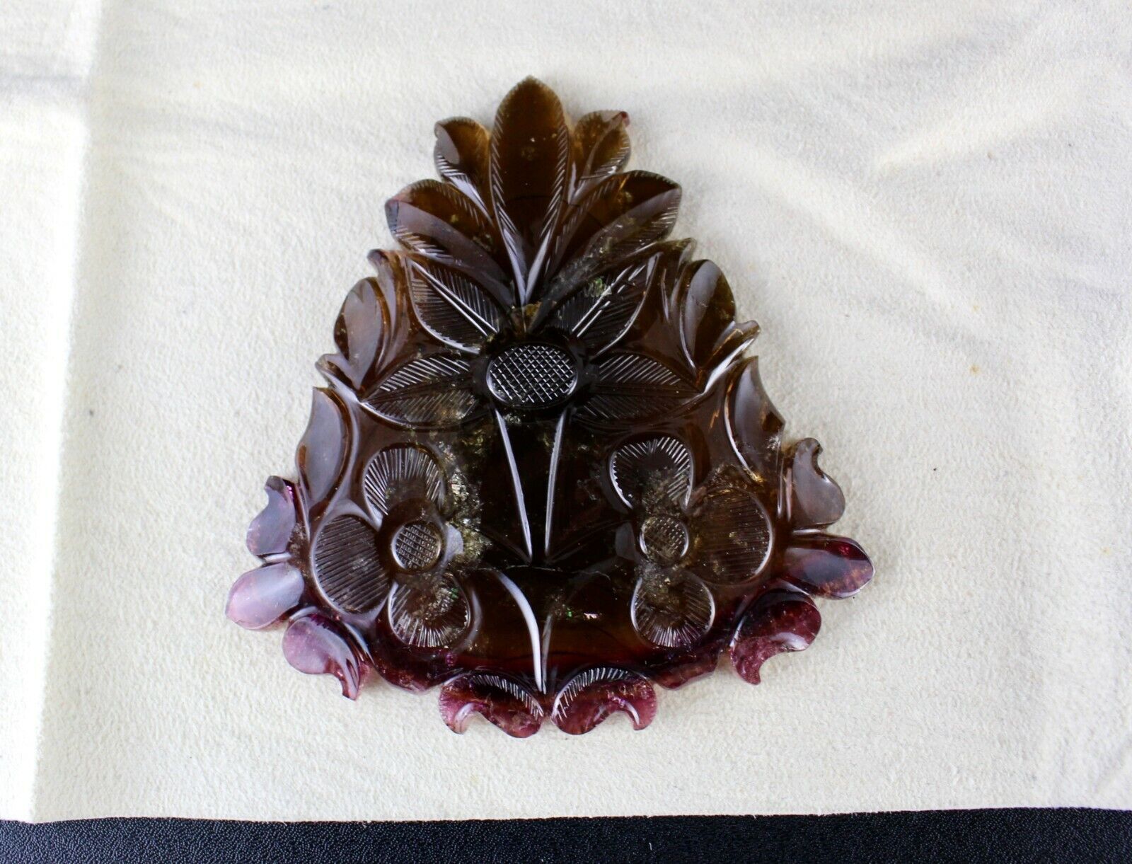 NATURAL MULTI TOURMALINE CARVED 89 x 84 MM 324 CARATS FOR DESIGNING BIG PENDANT