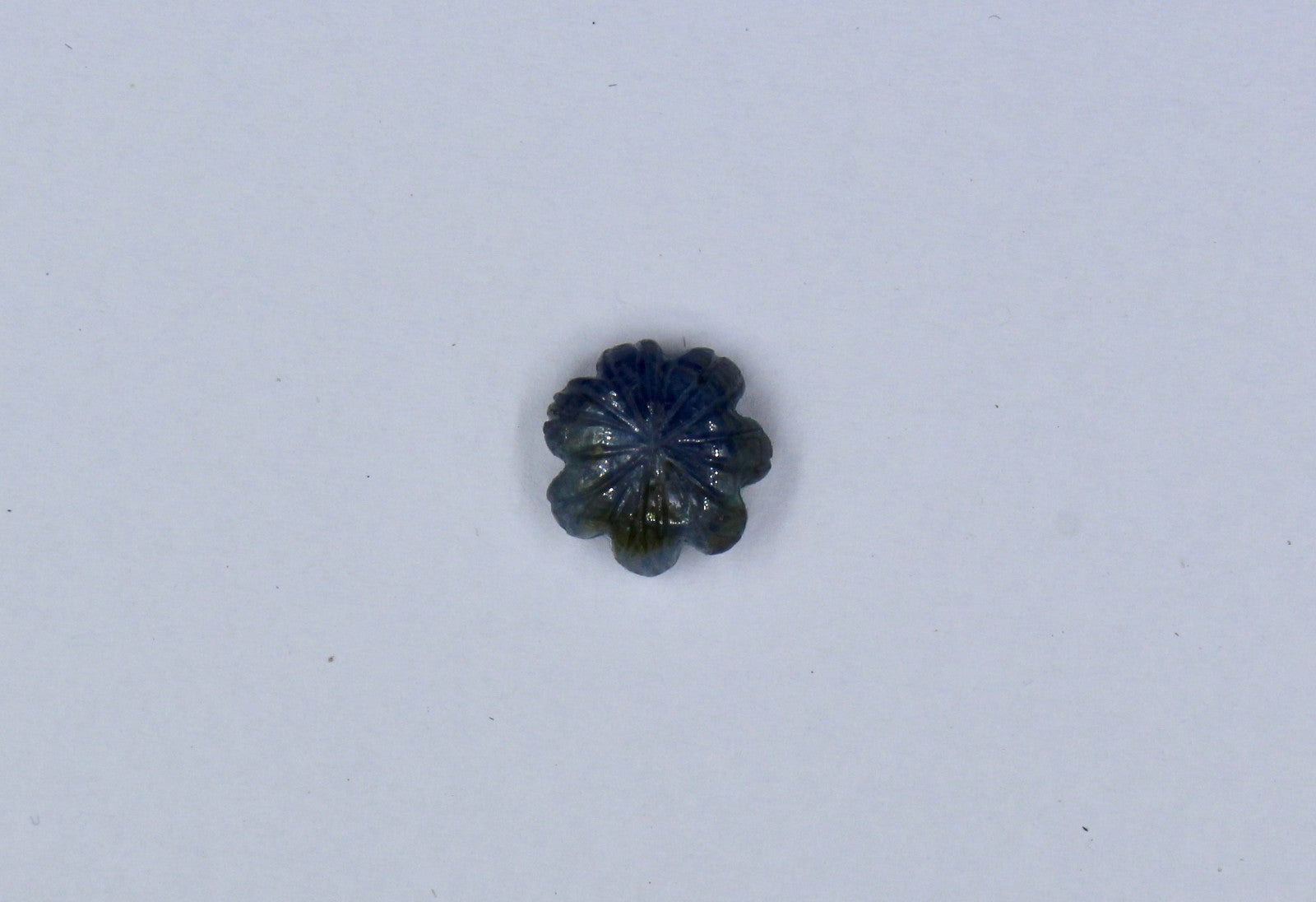 Natural Carved Flower Blue Sapphire Gemstone 5.91 Ct Loose For Ring Or Pendant