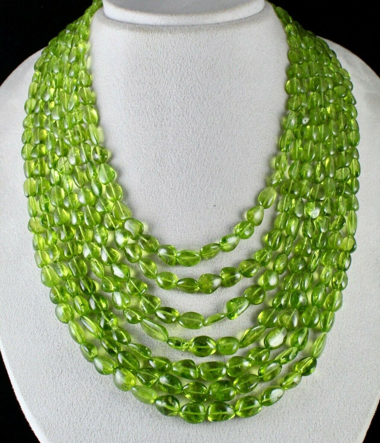 FINEST NATURAL PERIDOT BEADS CABOCHON 7 L 1310 CARATS GEMSTONE FASHION NECKLACE