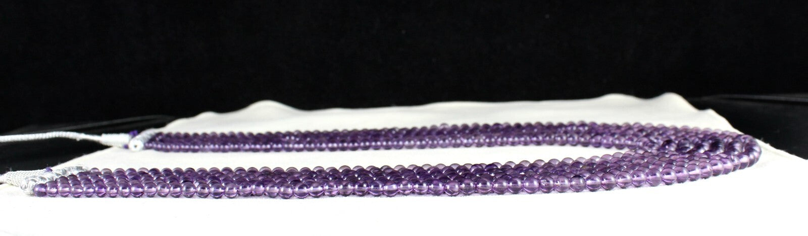 Natural Amethyst 7 Line Beads Necklace 804 Ct Purple Fashion Gemstone For Women