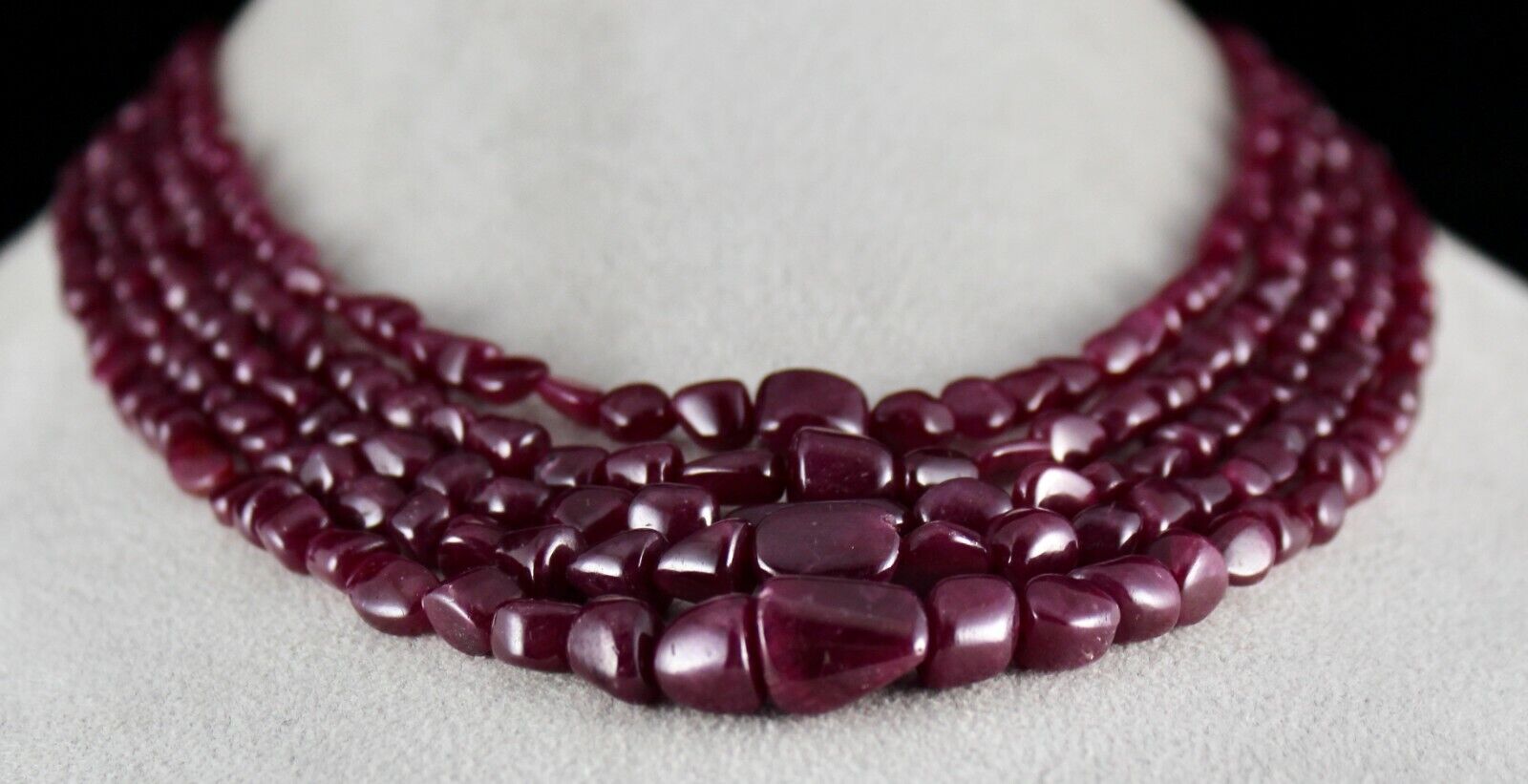 NATURAL UNTREATED RUBY BEADS UNEVEN TUMBLE 5 L 715 CTS GEMSTONE FINEST NECKLACE