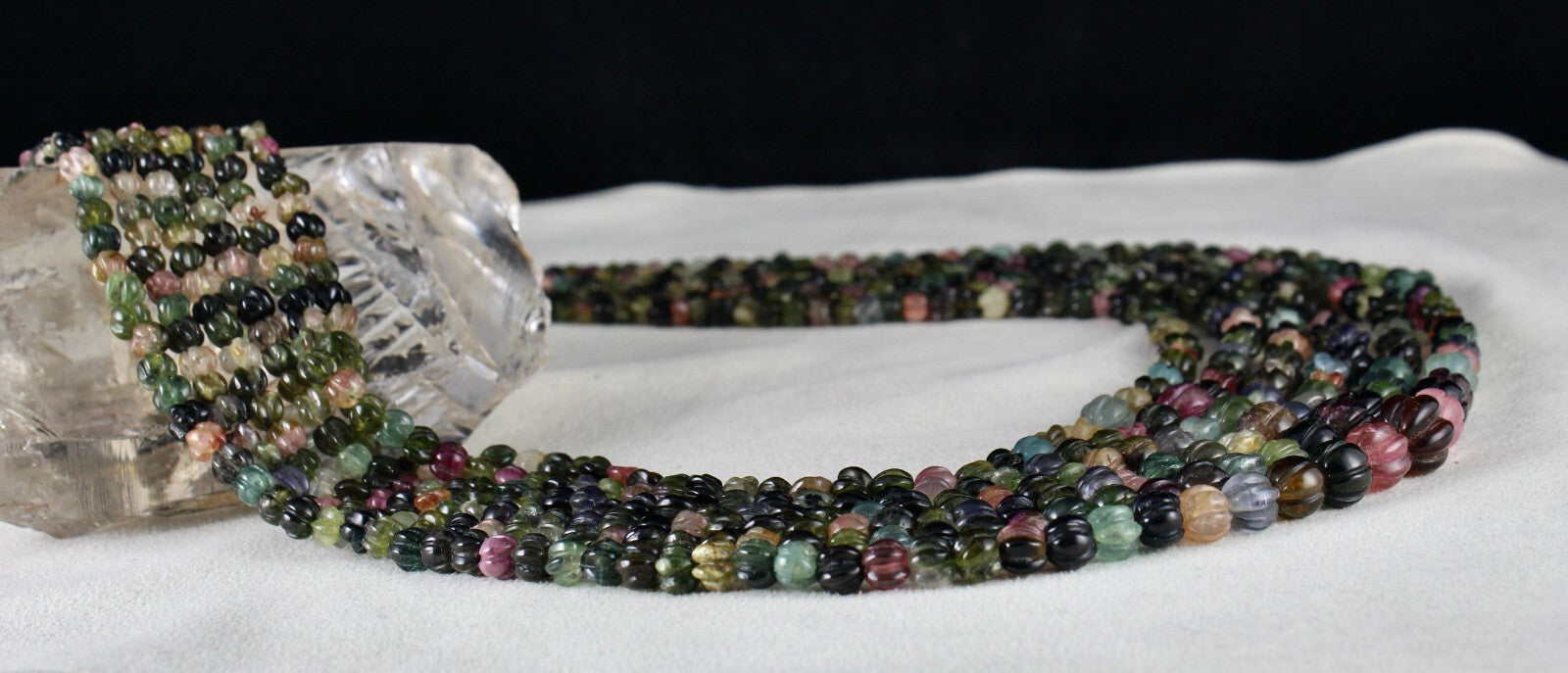 Certified Natural Multi-colour Tourmaline 841ct Beaded Gemstone Necklace