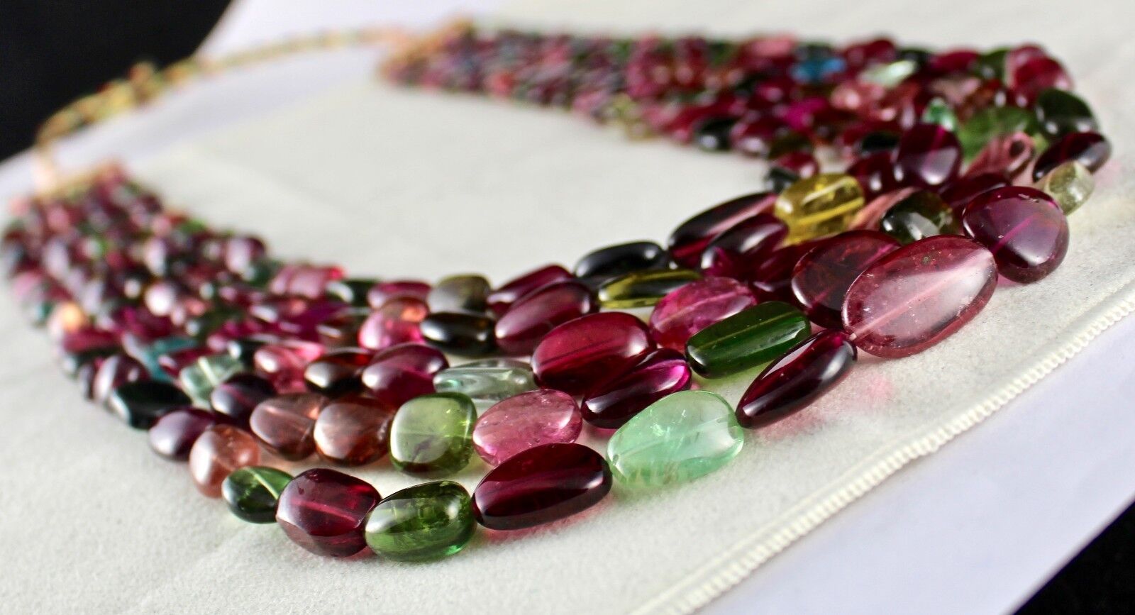 Natural Water Melon Tourmaline Beads Cabochon 5 L 1253 Ct Fine Gemstone Necklace