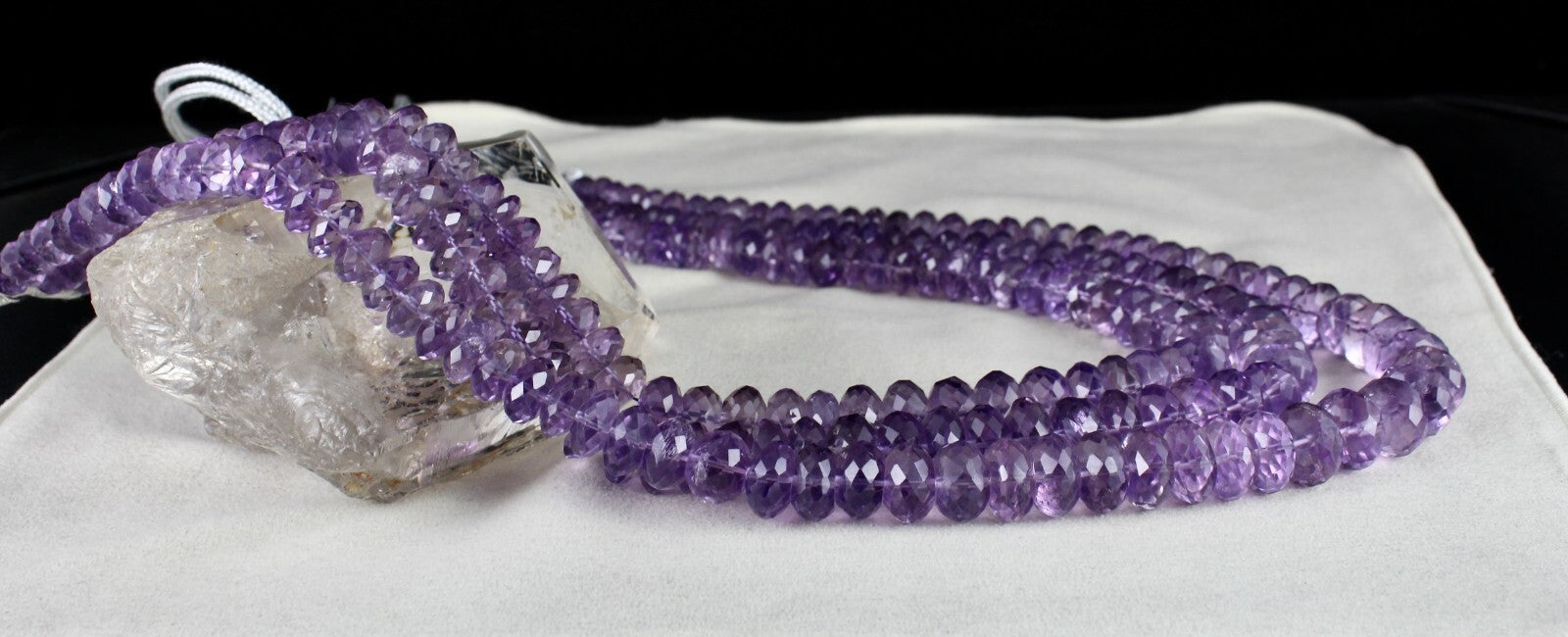 Certified Natural Brazilian Amethyst 1643 Ct Faceted Beads Gemstone Necklace