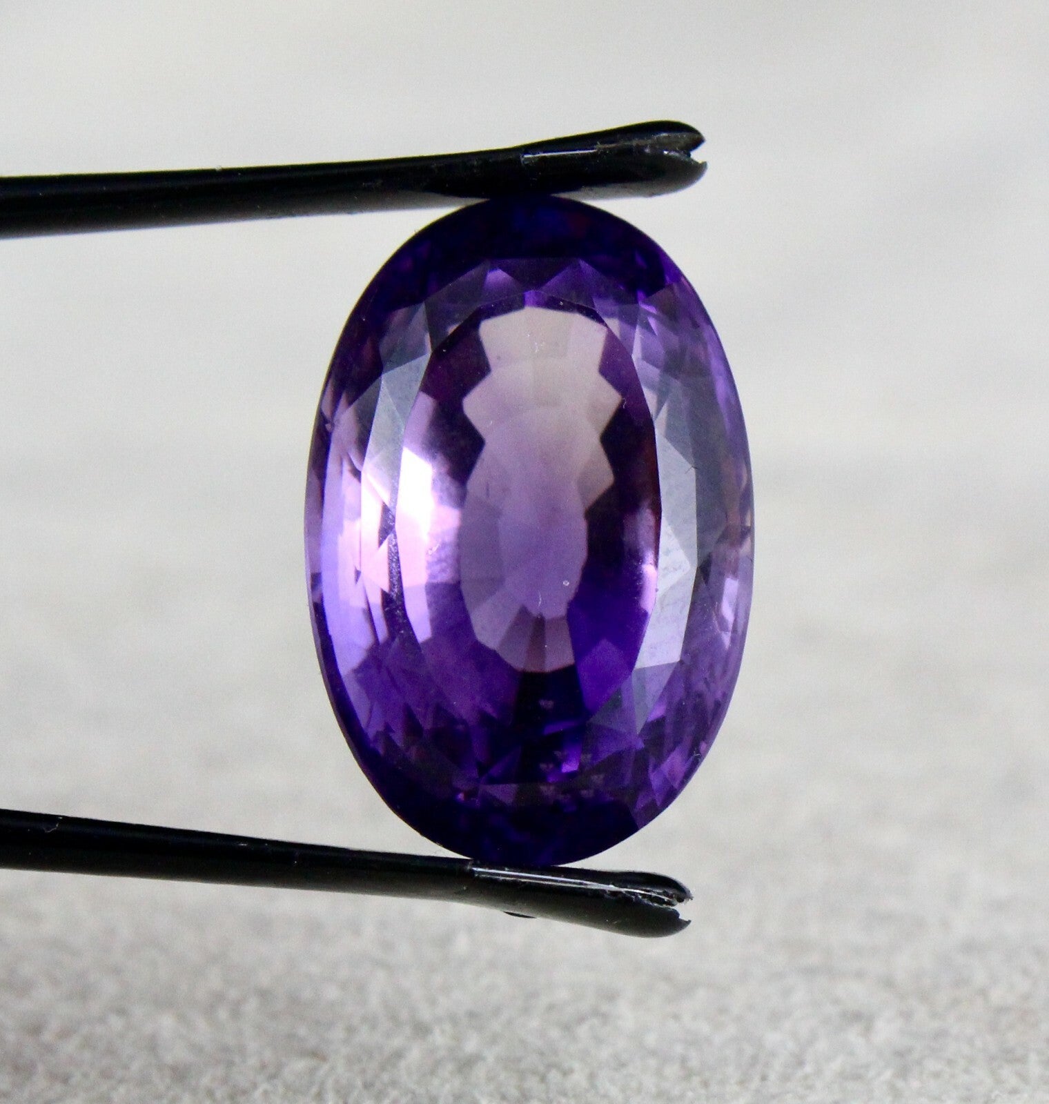 Natural Amethyst 25.48 Ct Oval Cut Gemstone 22x15mm Design Pendant Ring