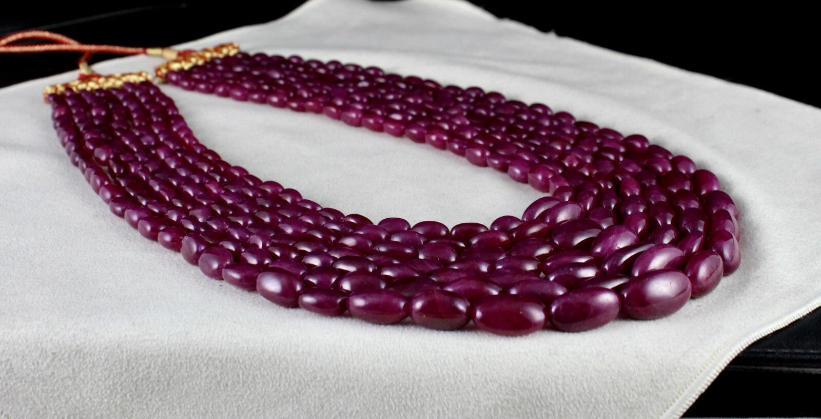 Certified Important Necklace Natural Ruby Beads Cabochon Red 1781ct