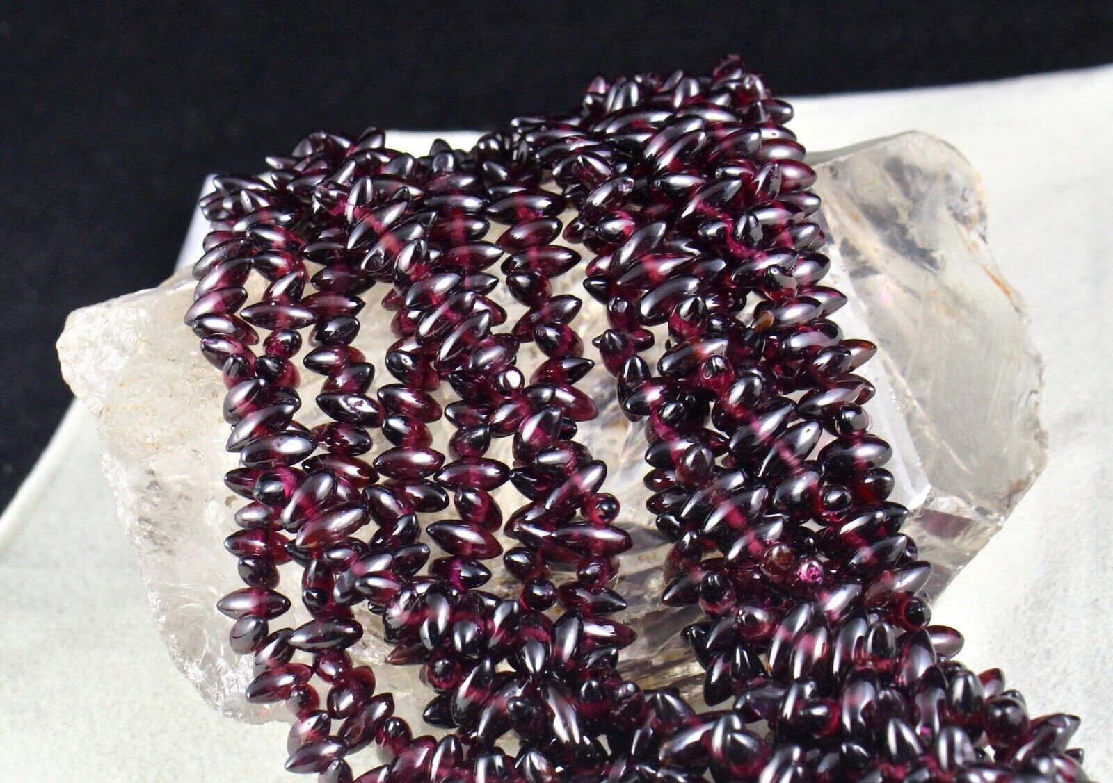 Natural Red Garnet Beads Fancy Teardrop 7 L 1369 Ct Gemstone Fine Necklace